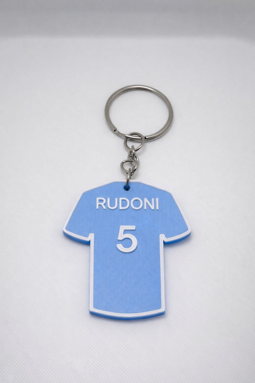 Personalised Football Shirt Keyring – Custom Name & Number Keychain