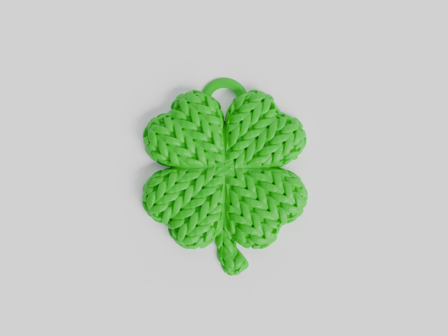 Knitted 4 Leaf Clover Shamrock Keychain
