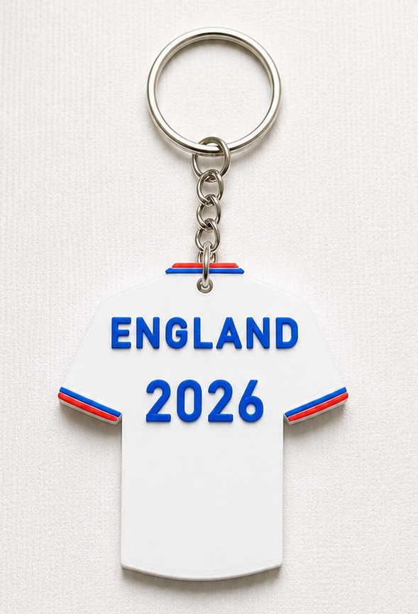 England 2026 personalised football shirt keychain
