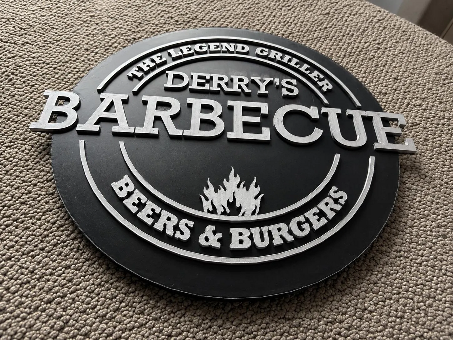 Personalised BBQ Sign – Custom Barbecue Plaque, 3D Printed PETG Outdoor Sign, Fa