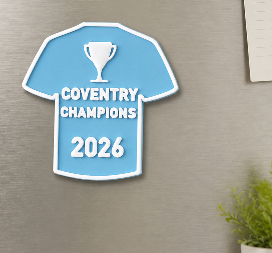 Coventry Champions 2026 Fridge Magnet 3D Printed Football Shirt Keepsake Gift