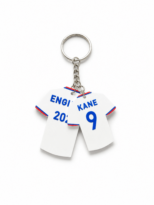 England 2026 personalised football shirt keychain