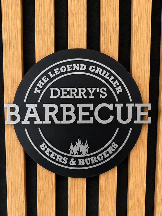 Personalised BBQ Sign – Custom Barbecue Plaque, 3D Printed PETG Outdoor Sign, Fa