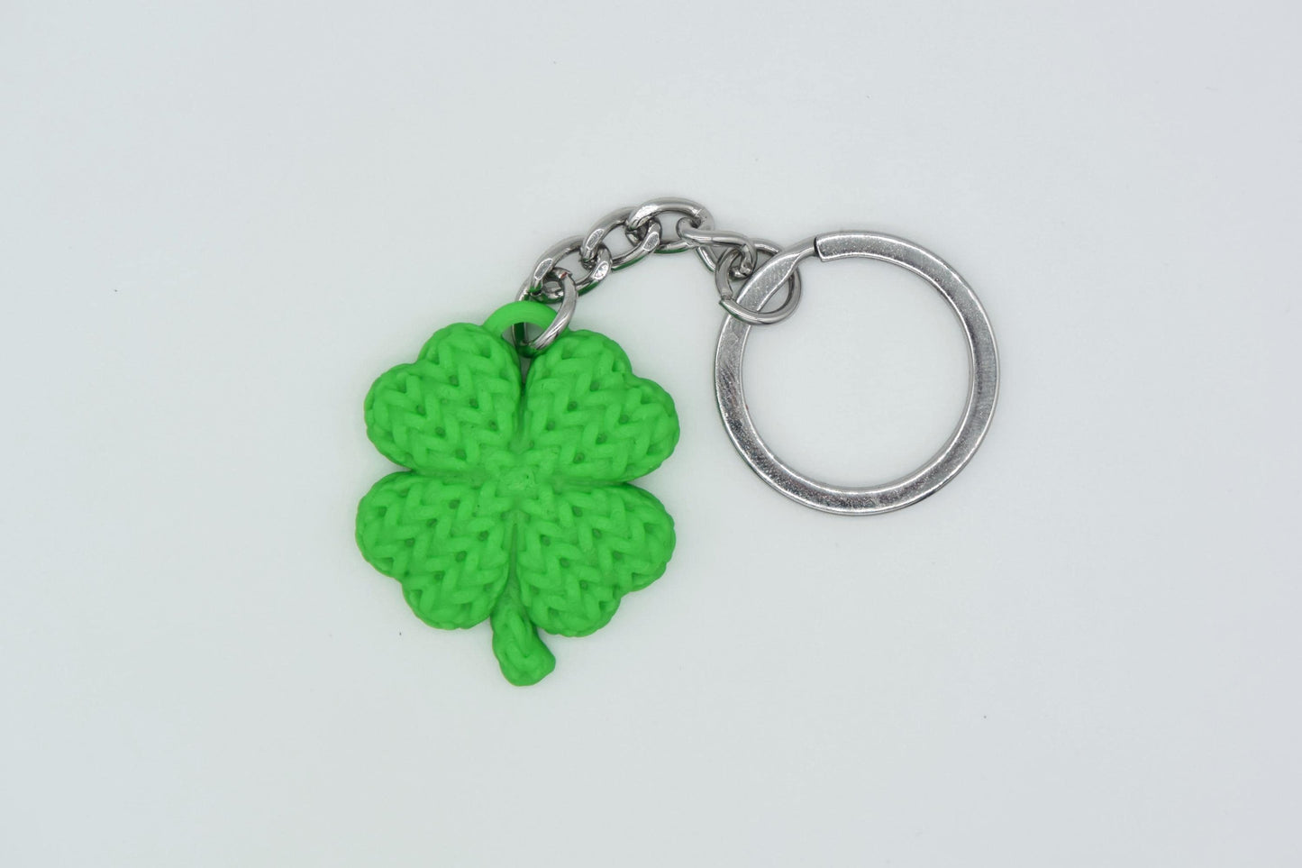 Knitted 4 Leaf Clover Shamrock Keychain