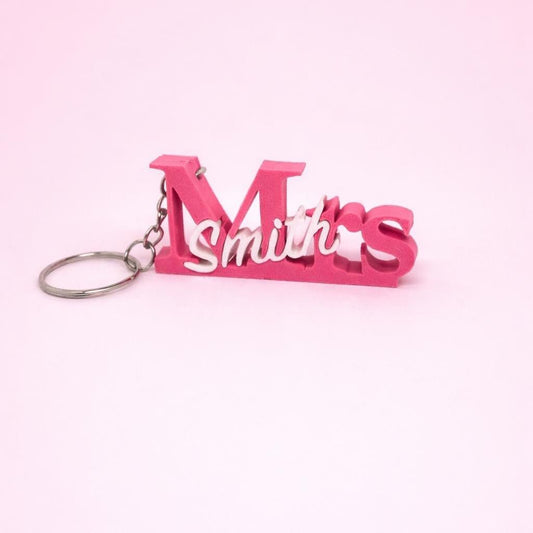 Personalised Teacher Keyring – Custom Name Keychain – End of Term Gift – Teaching Assistant Present