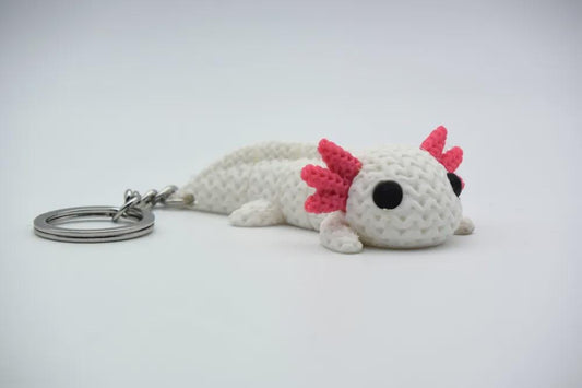 Knitted Axolotl Keychain