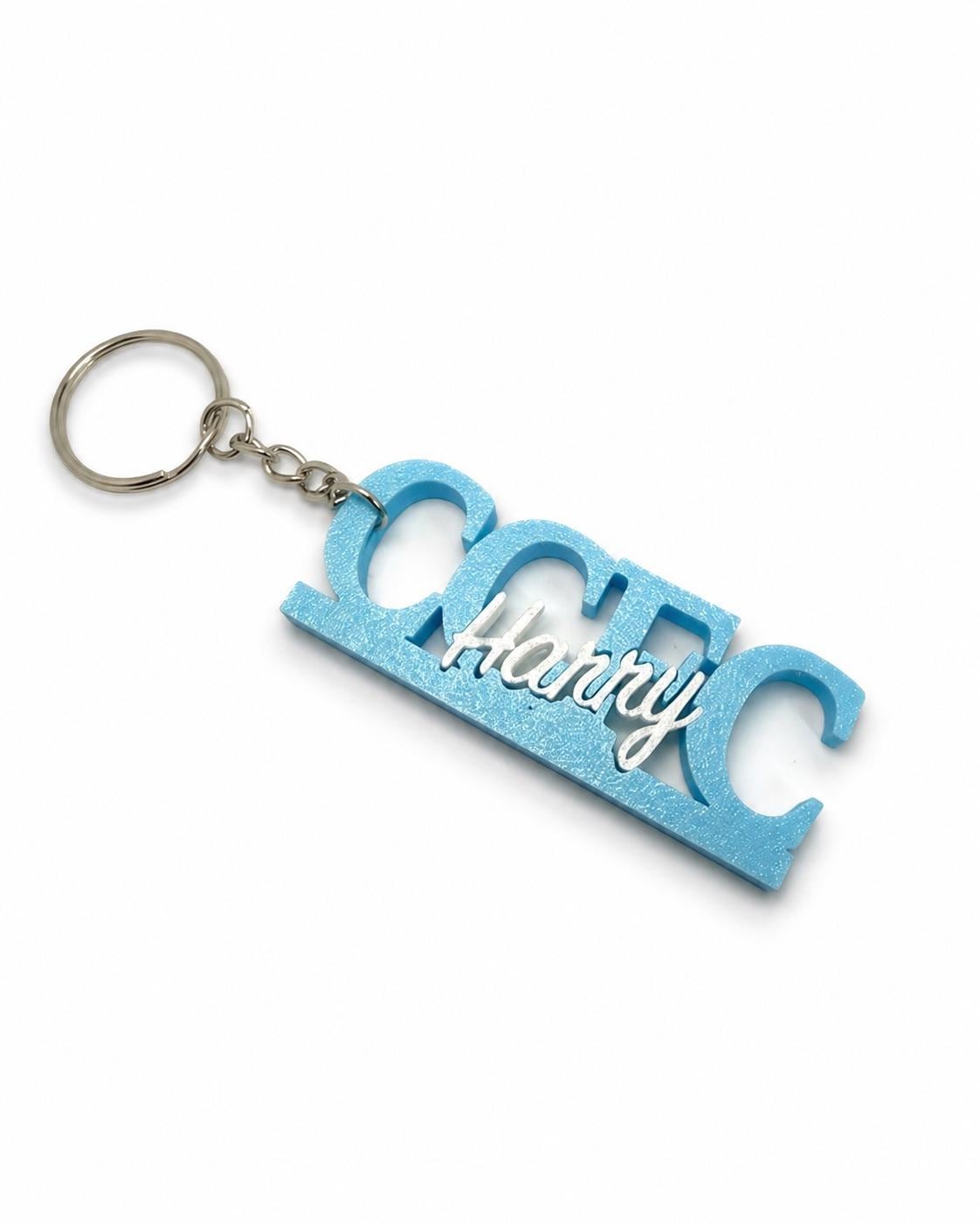 3D Printed CCFC Keychain – Personalised Name Option, Coventry Fan Gift