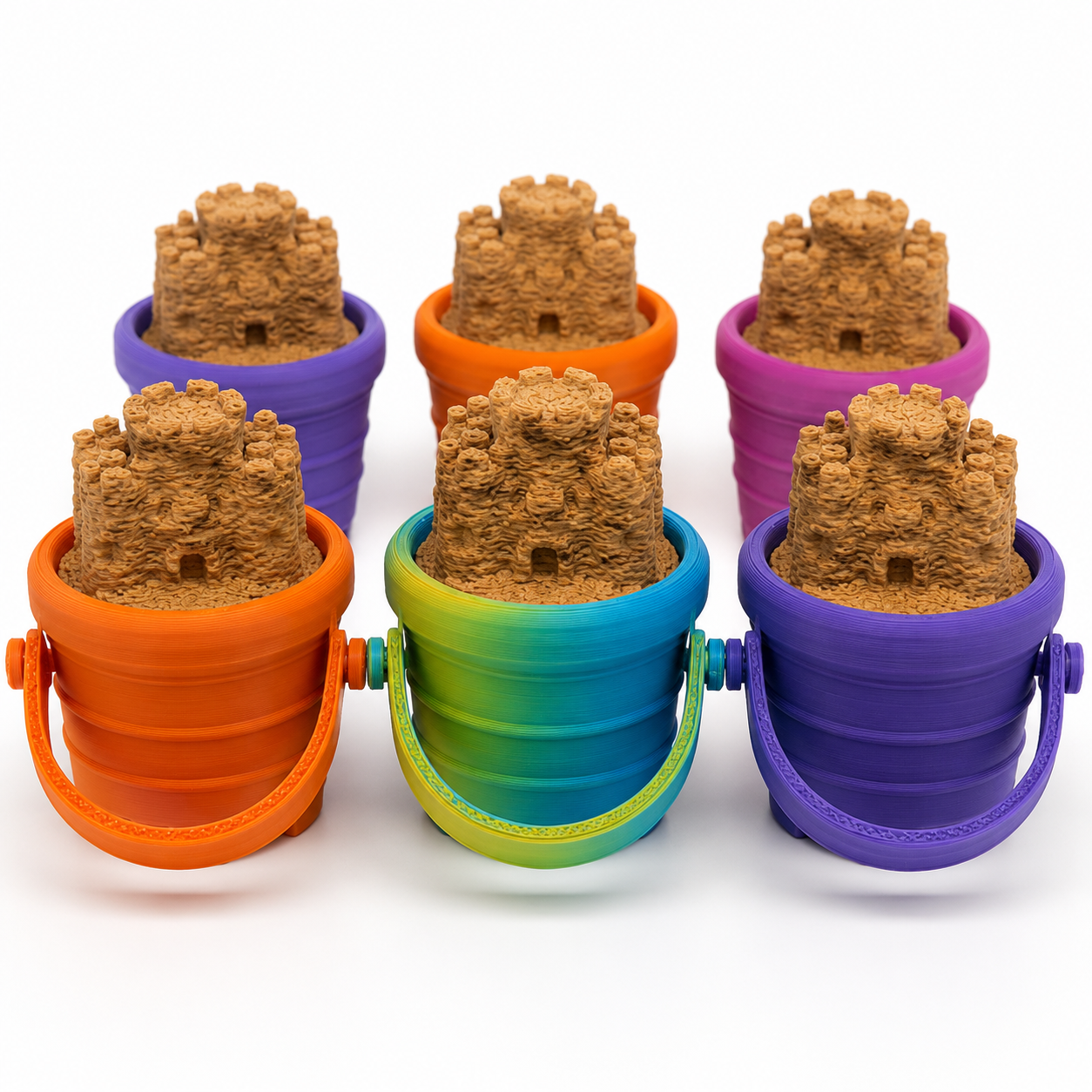 Mini Sandcastle Clicker Fidget Toy | 3D Printed Beach Bucket Fidget | Sensory Desk Toy | Pocket Fidget | Party Bag Gift
